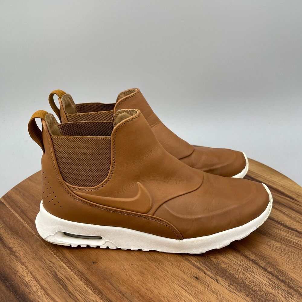 Nike Air Max Thea Mid Shoes Womens 9.5 Brown Leather Comfort Walking Sneaker Gym